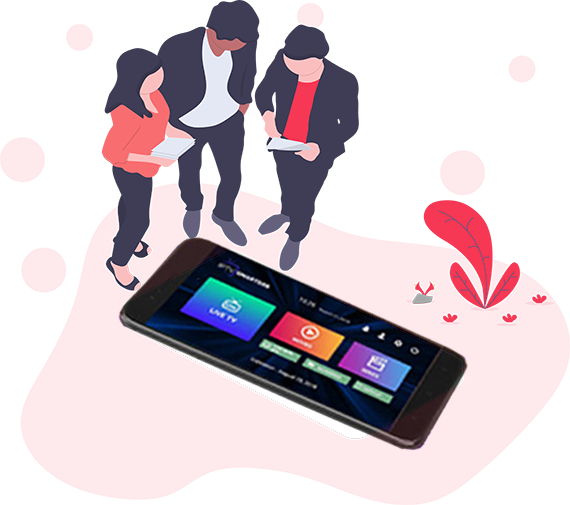 Opplex IPTV displayed across television, mobile and streaming devices